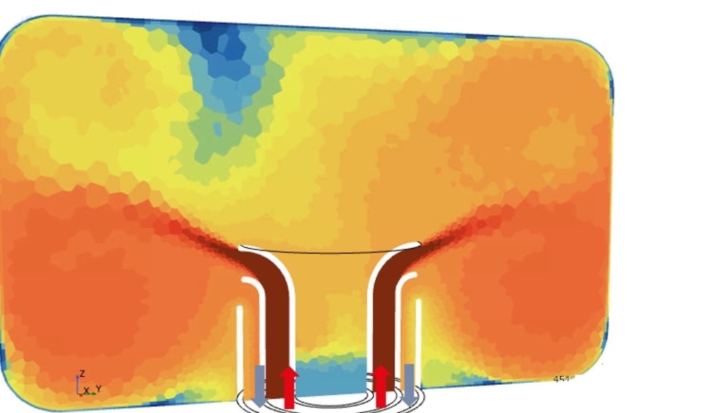 Gas temperature on center plane