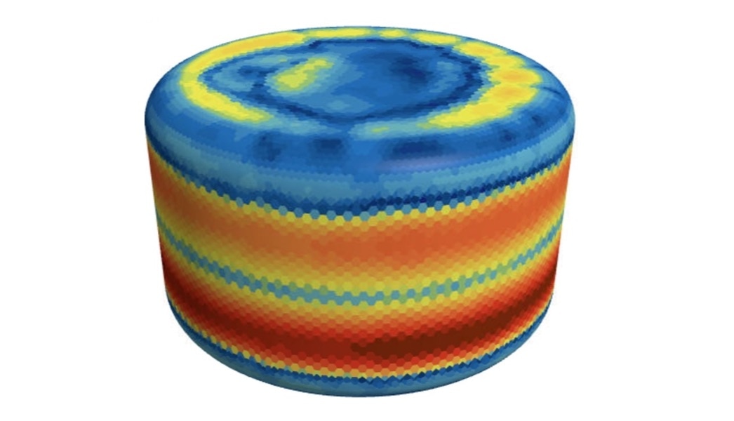 Heat transfer intensity on tire contour